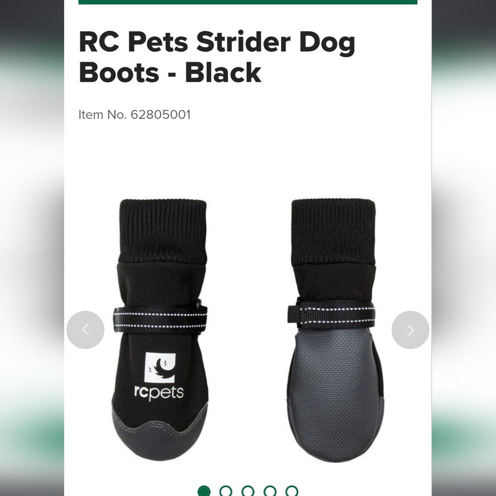 Brand New RC PetsStrider Dog Boots - Black Large